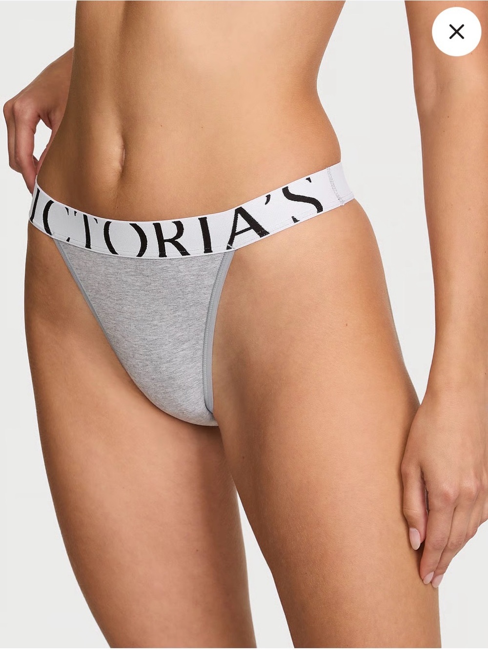 NWT Victoria's Secret Black Gray Logo Waistband Brazilian 2 pc large 90s cotton - Picture 7 of 7